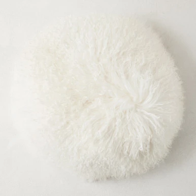 Mongolian Round Pillow 18" - White 4 Mongolian Round Pillow 18" - White - Image 2