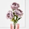 Dusty Purple Open Peony - Set Of 3