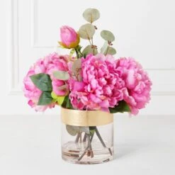 Peonies With Gold Strip Vase 11 Peonies With Gold Strip Vase -Online Furniture Sale webimage 207999717