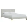 Margaux Platform Bed -Online Furniture Sale webimage 600110211 queen VELVET LIGHT GREY BRASS jpg