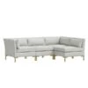 Zara 4 PC Sectional -Online Furniture Sale webimage 601140729 VELVET LIGHT GREY BRASS jpg