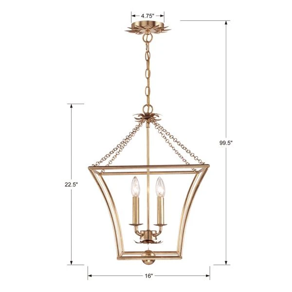 Pagoda Chandelier - Antique Gold 5 Pagoda Chandelier - Antique Gold - Image 3