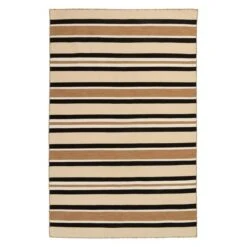 Variagated Stripe Outdoor Rug - Black
