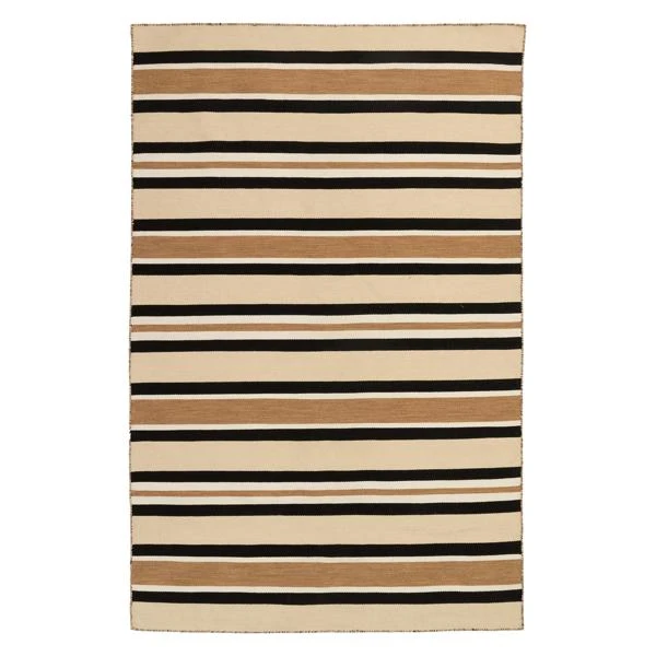 Variagated Stripe Outdoor Rug - Black 3 Variagated Stripe Outdoor Rug - Black