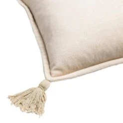 Velvet Tassle Lumbar Pillow - Light Beige -Online Furniture Sale webimage 620721131 DTL2