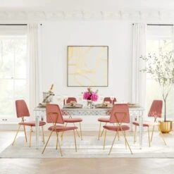 Peonies With Gold Strip Vase