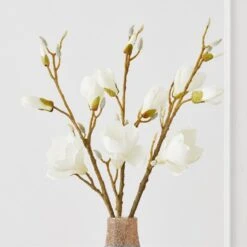 Faux Magnolia Stem - Set Of 3