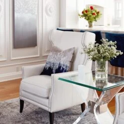 Joie De Vivre Pillow 22" - Sapphire 11 Joie De Vivre Pillow 22" - Sapphire -Online Furniture Sale webimage EDT 20210216 Z Gallerie NJ After Foyer Detail 022 crop